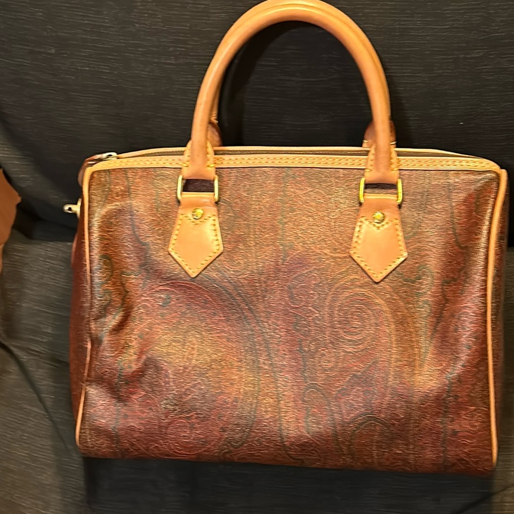 Etro Boston Travel Handbag With Lock ( No key)